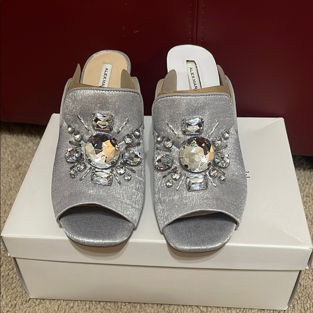 Alex Marie Silver Crystal Mules
